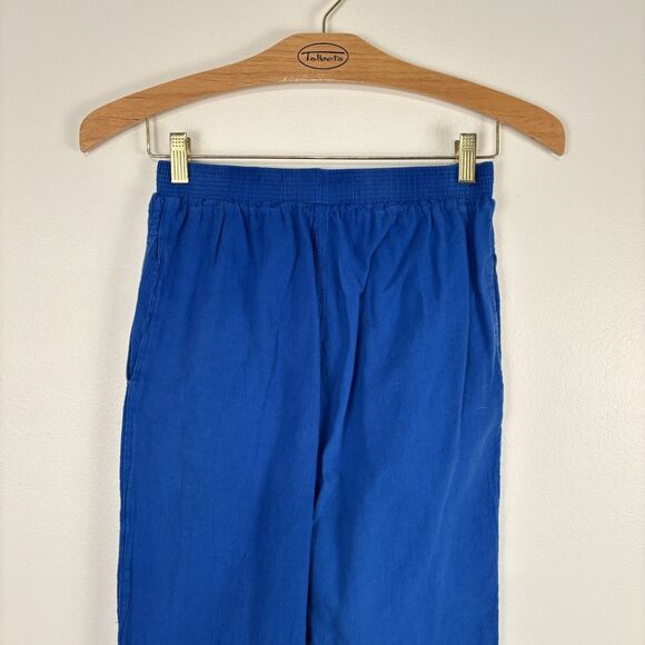 VTG The La Costa Spa Blue Cotton Pull On Pants Tapered Straight Pockets Small - Picture 3 of 6